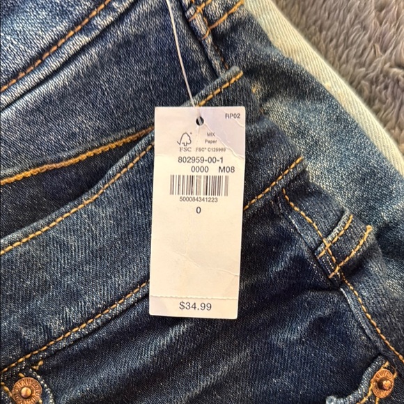 Old Navy Women's Denim Shorts - Dark Blue and Light Blue - Picture 3 of 4